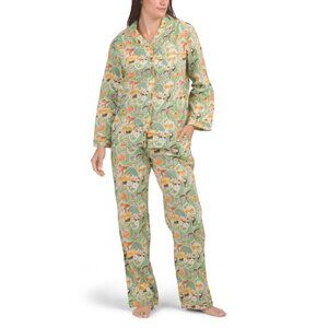 MAHOGANY Green 2pc Cotton Jungle Printed Pajamas Set